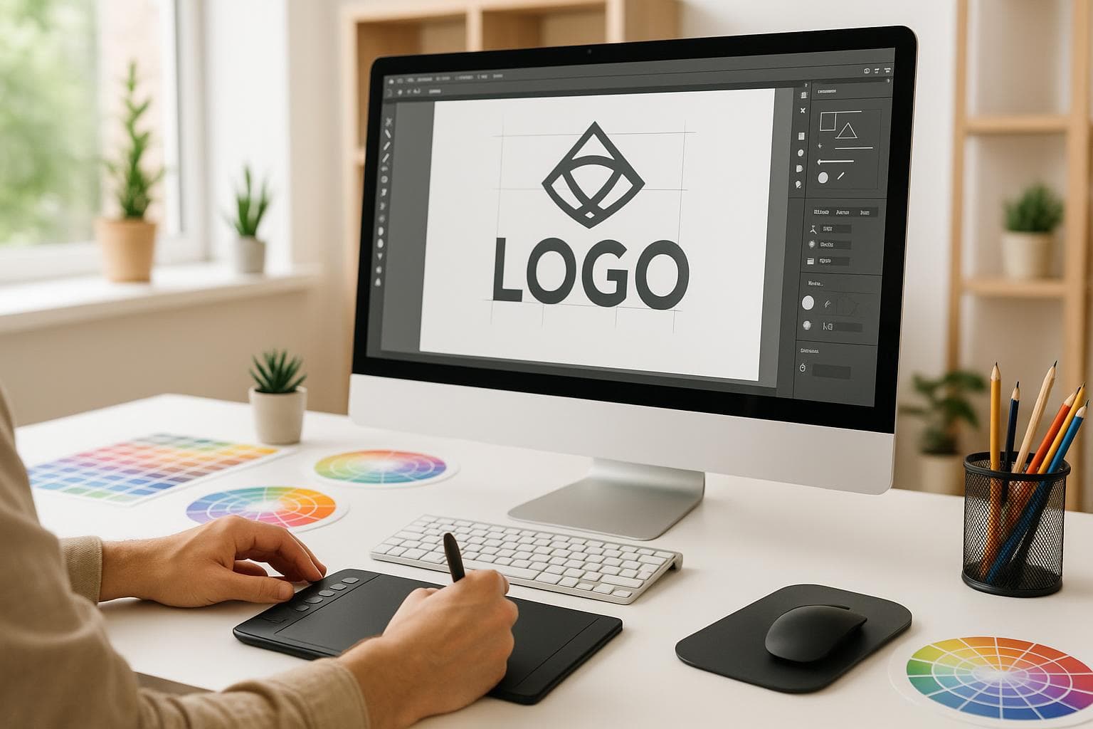Profesional de diseño gráfico trabajando en Barcelona