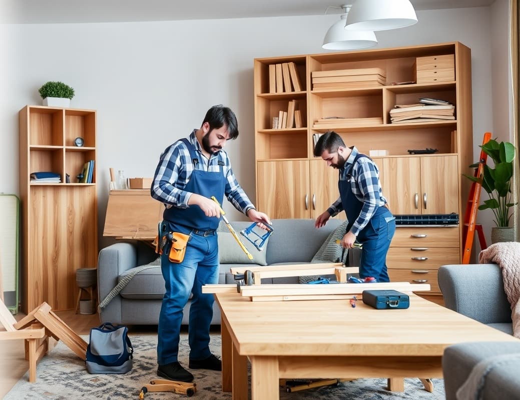 Profesional de montaje de muebles trabajando en Barcelona