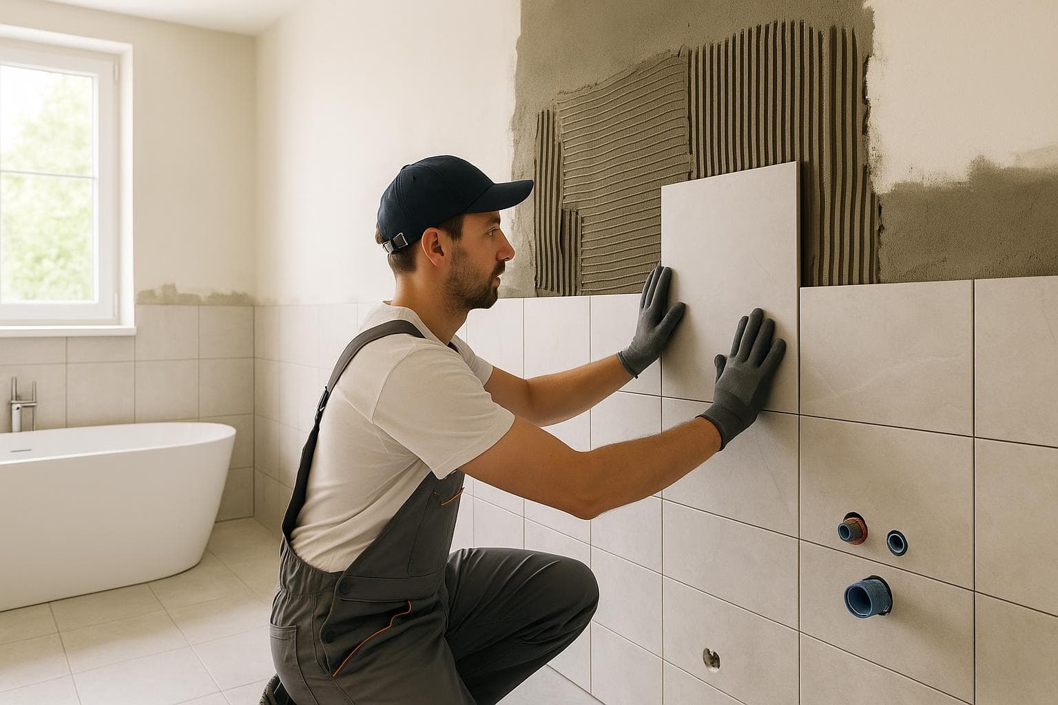 Profesional de reformas de baño/cocina trabajando en Barcelona