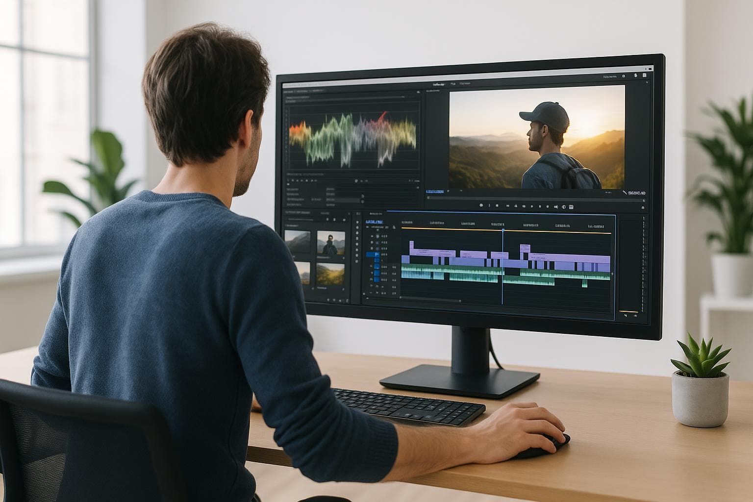 Profesional de vídeo trabajando en Barcelona
