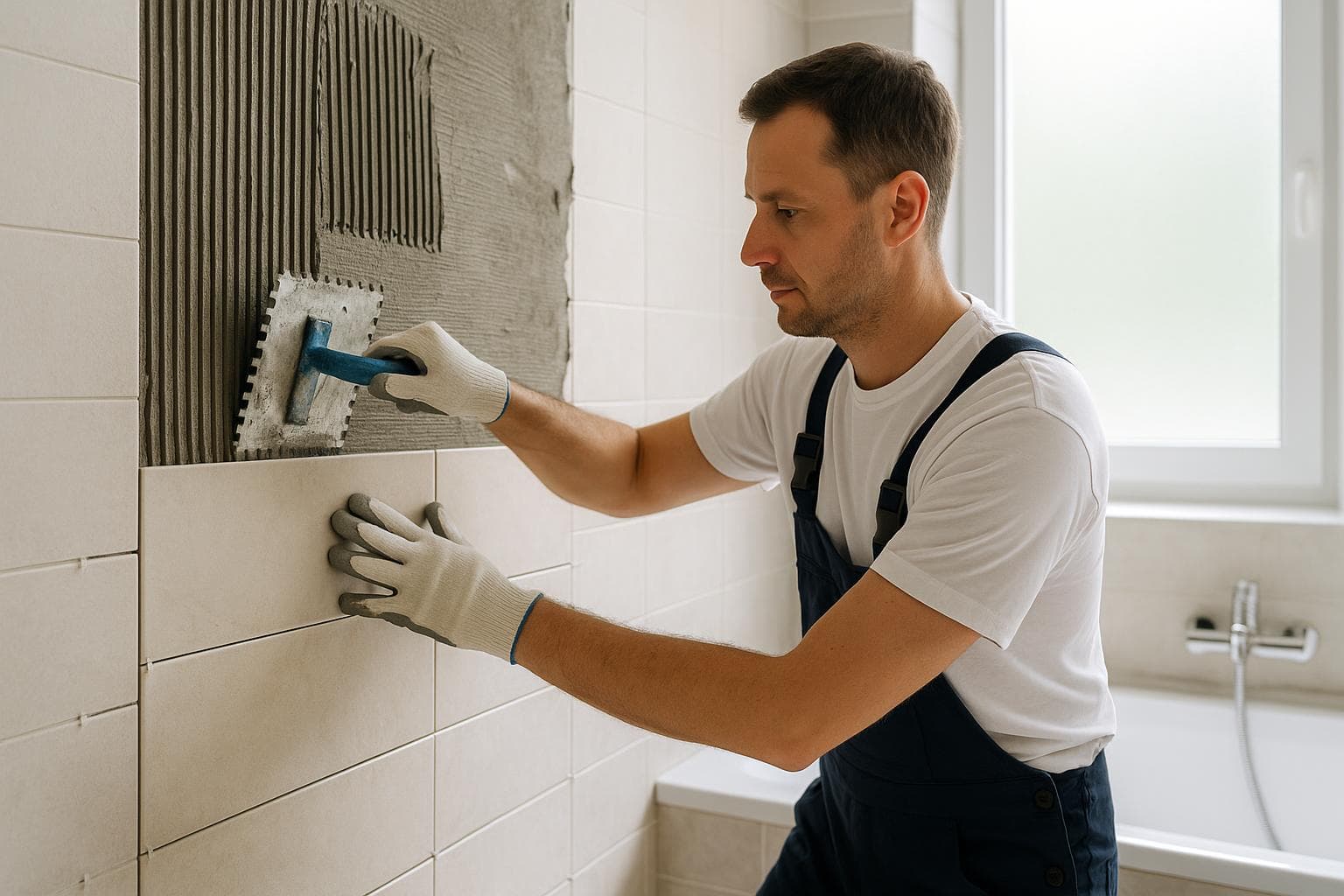Profesional de alicatado trabajando en Barcelona