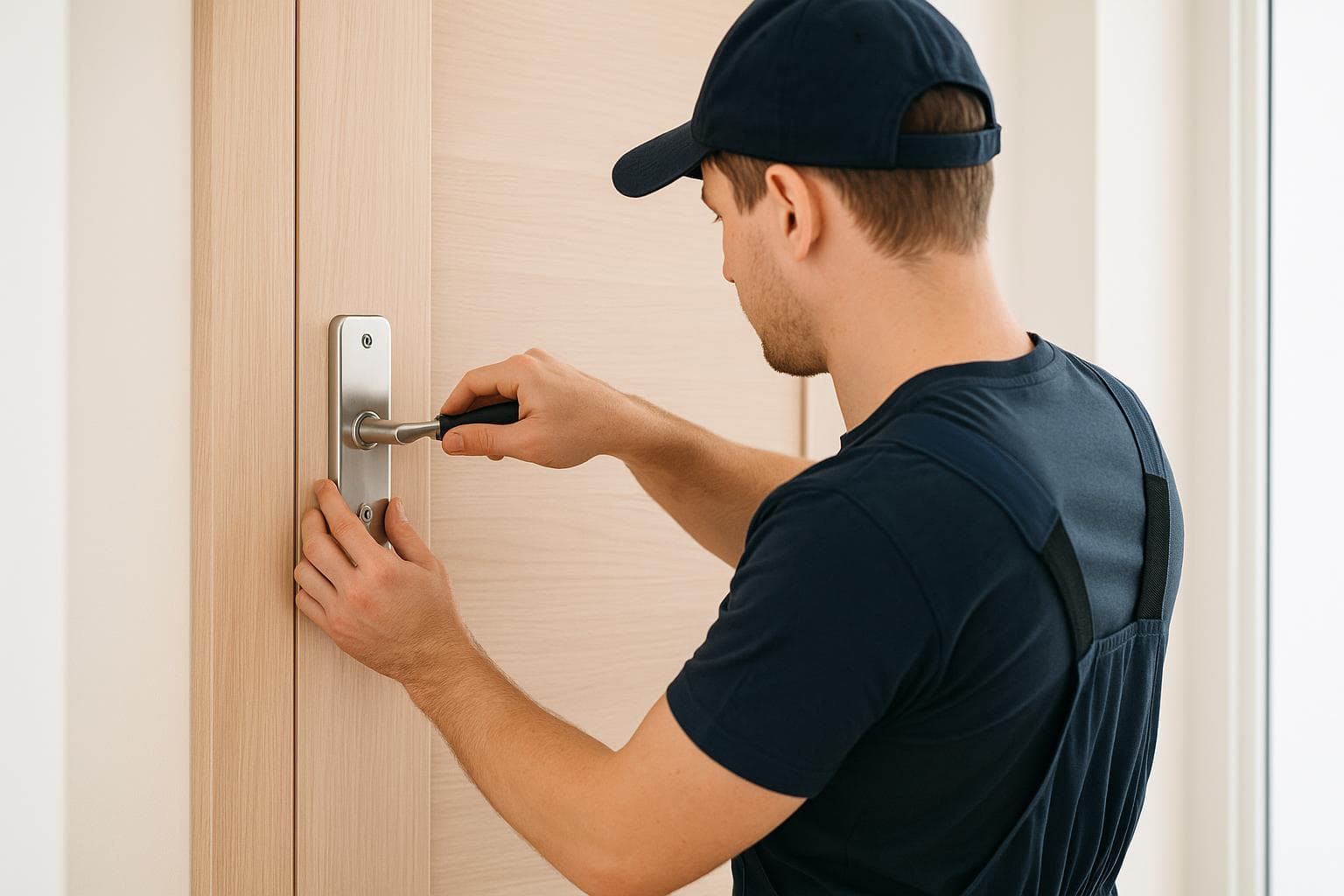 Profesional de cerrajería trabajando en Barcelona