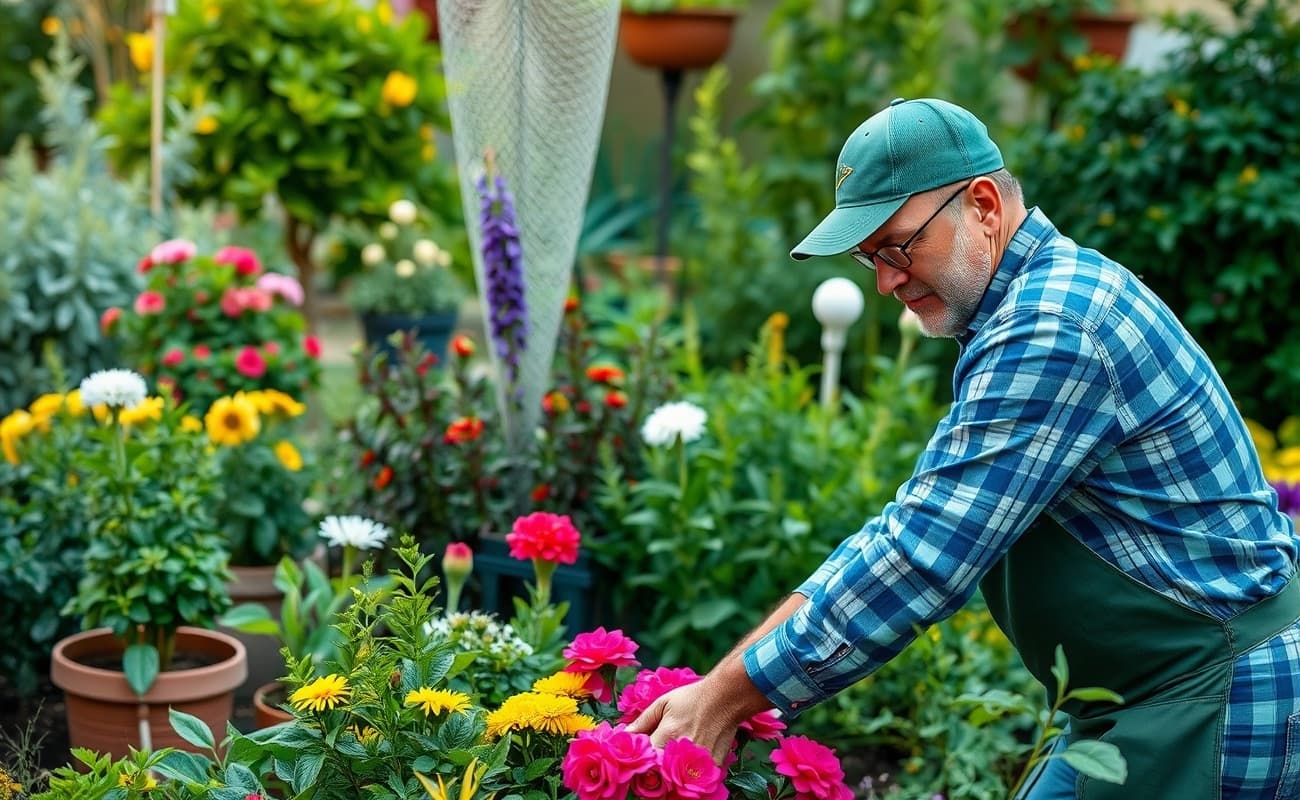 Profesional de jardinería trabajando en Barcelona