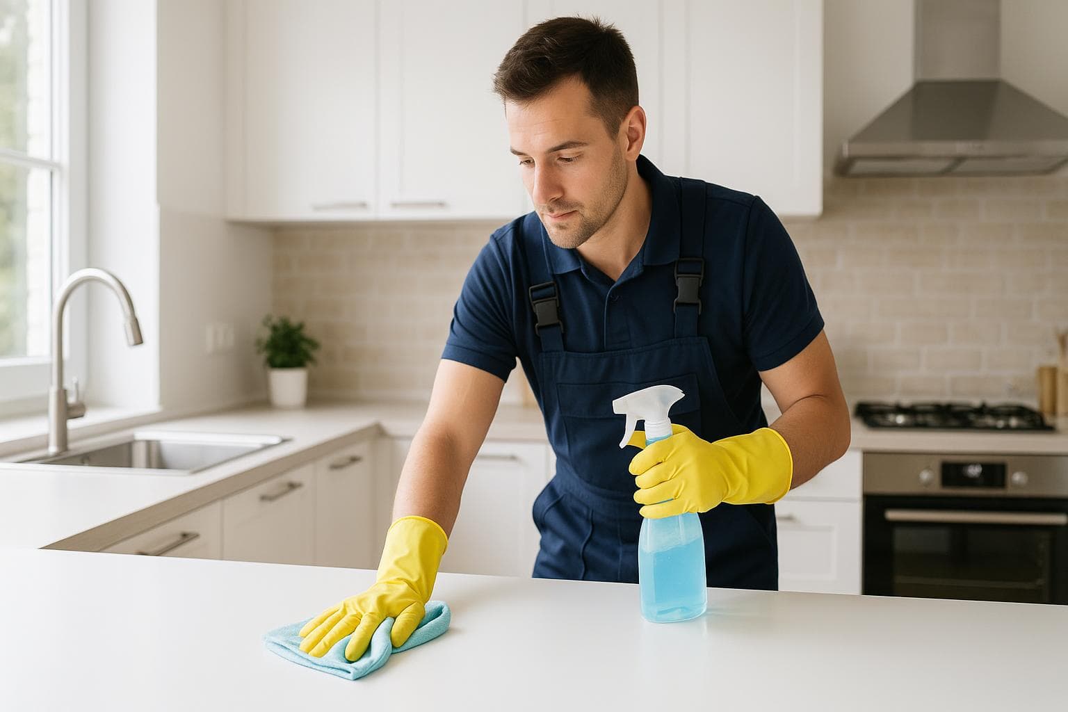 Profesional de limpieza del hogar trabajando en Elche