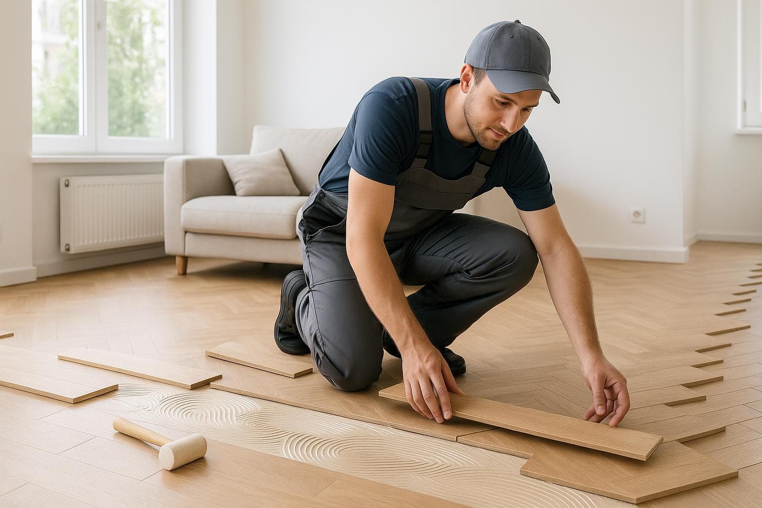 Profesional de parquet trabajando en Almeria