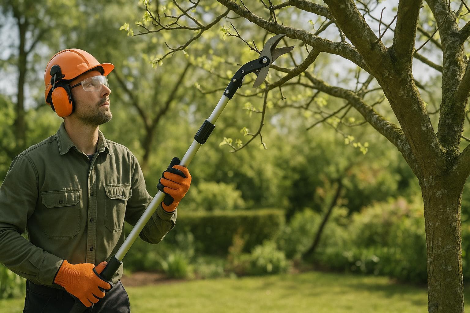 Profesional de poda trabajando en Barcelona